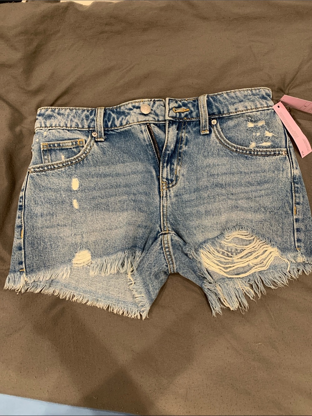 Distressed Denim Shorts